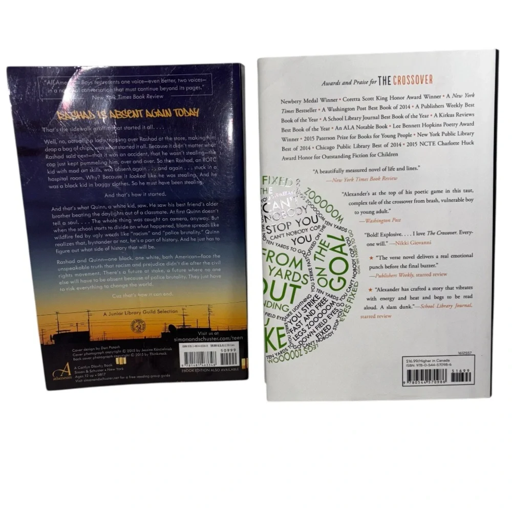 All American Boys Paperback and Booked Hardcover Books Middle School Reading